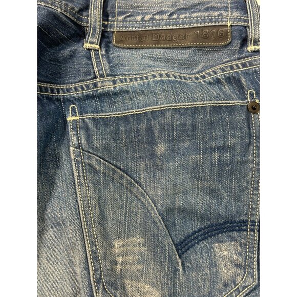 Artful Dodger Distressed Blue Jeans Men's Size 36w 34L 100% Cotton - Picture 5 of 12